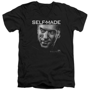 AN OFFCIALLY LICENSED BILLIONS SELF MADE MEN'S V-NECK T-SHIRT BLACK