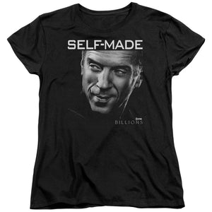 AN OFFCIALLY LICENSED BILLIONS SELF MADE WOMEN'S REGULAR FIT T-SHIRT BLACK