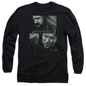 AN OFFCIALLY LICENSED BILLIONS CURRENCY POSTER MEN'S LONG SLEEVE T-SHIRT BLACK