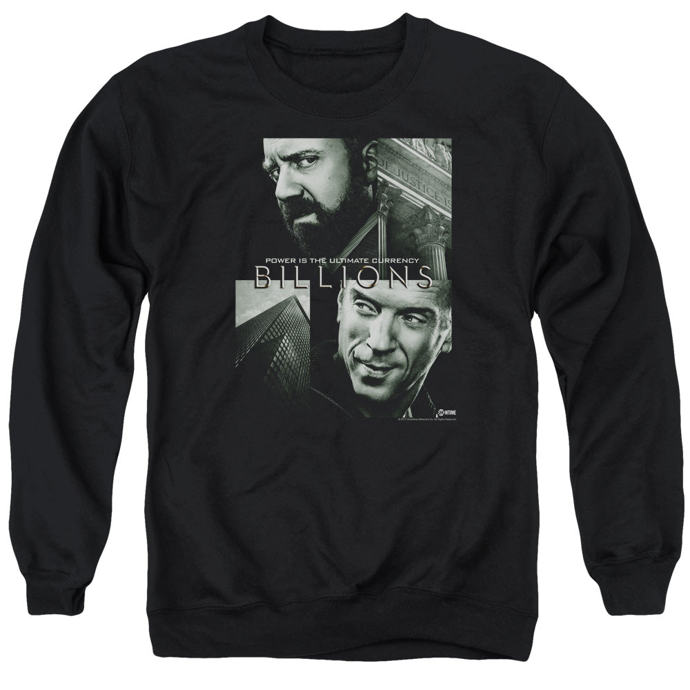 AN OFFCIALLY LICENSED BILLIONS CURRENCY POSTER ADULT UNISEX CREWNECK SWEATSHIRT BLACK