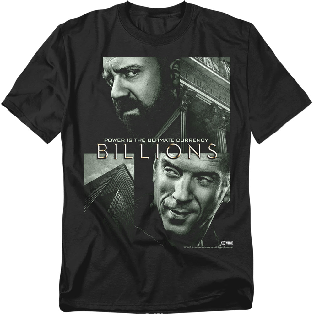 AN OFFCIALLY LICENSED BILLIONS CURRENCY POSTER MEN'S REGULAR FIT T-SHIRT BLACK