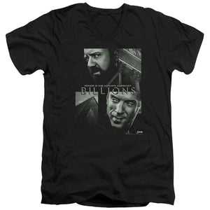 AN OFFCIALLY LICENSED BILLIONS CURRENCY POSTER MEN'S V-NECK T-SHIRT BLACK