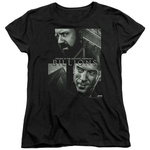 AN OFFCIALLY LICENSED BILLIONS CURRENCY POSTER WOMEN'S REGULAR FIT T-SHIRT BLACK