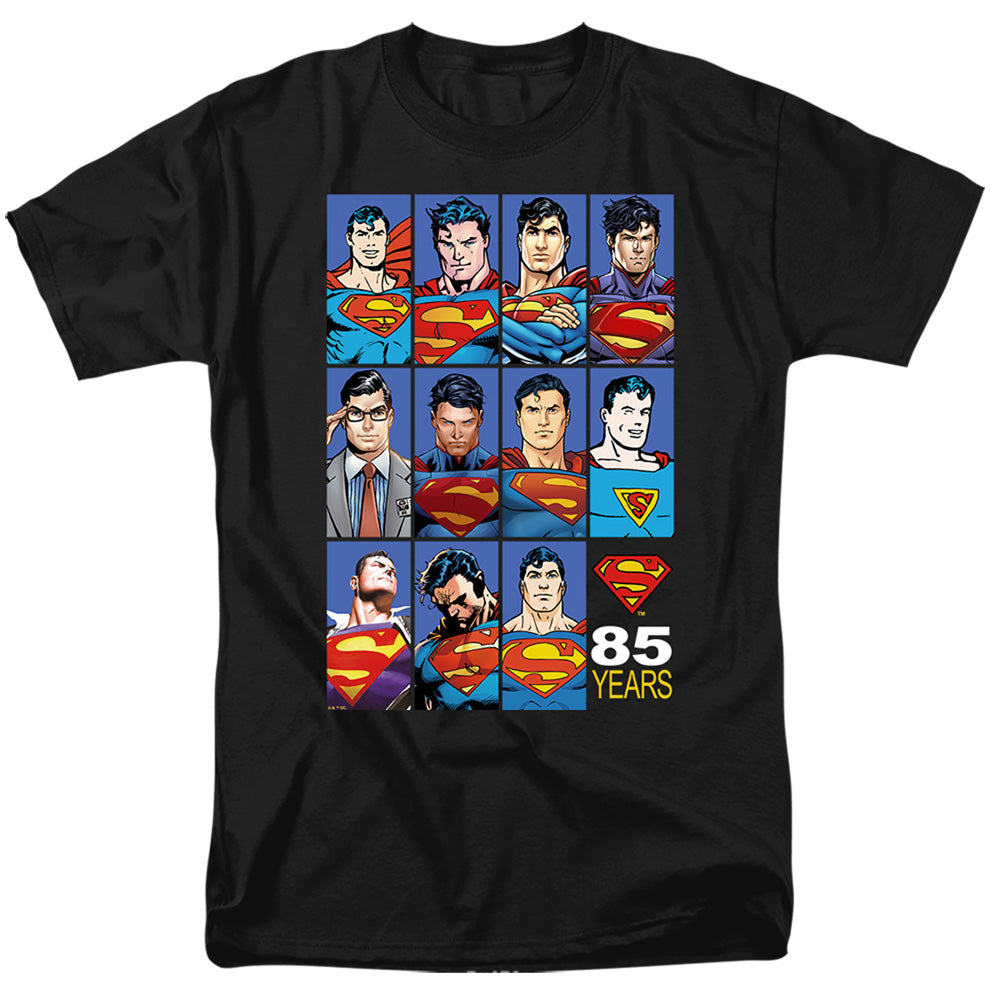AN OFFCIALLY LICENSED DC MANY FACES 85 YEARS MEN'S REGULAR FIT T-SHIRT BLACK