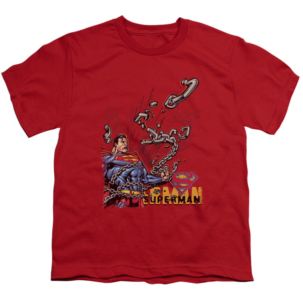 Superman Breaking Chains Licensed Kid's T-Shirt (Ages 4-7) SM-XL