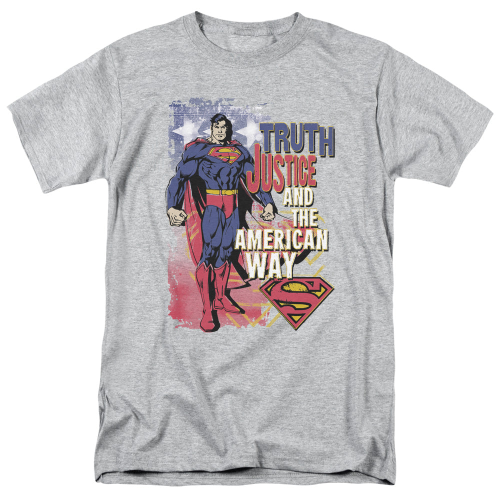 Superman Truth Justice Licensed Adult Unisex T-Shirt Regular Fit Tee MD-3X