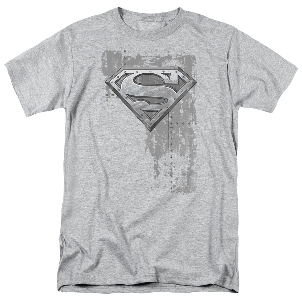 Superman Riveted Metal Licensed Adult Unisex T-Shirt Regular Fit Tee SM-3X