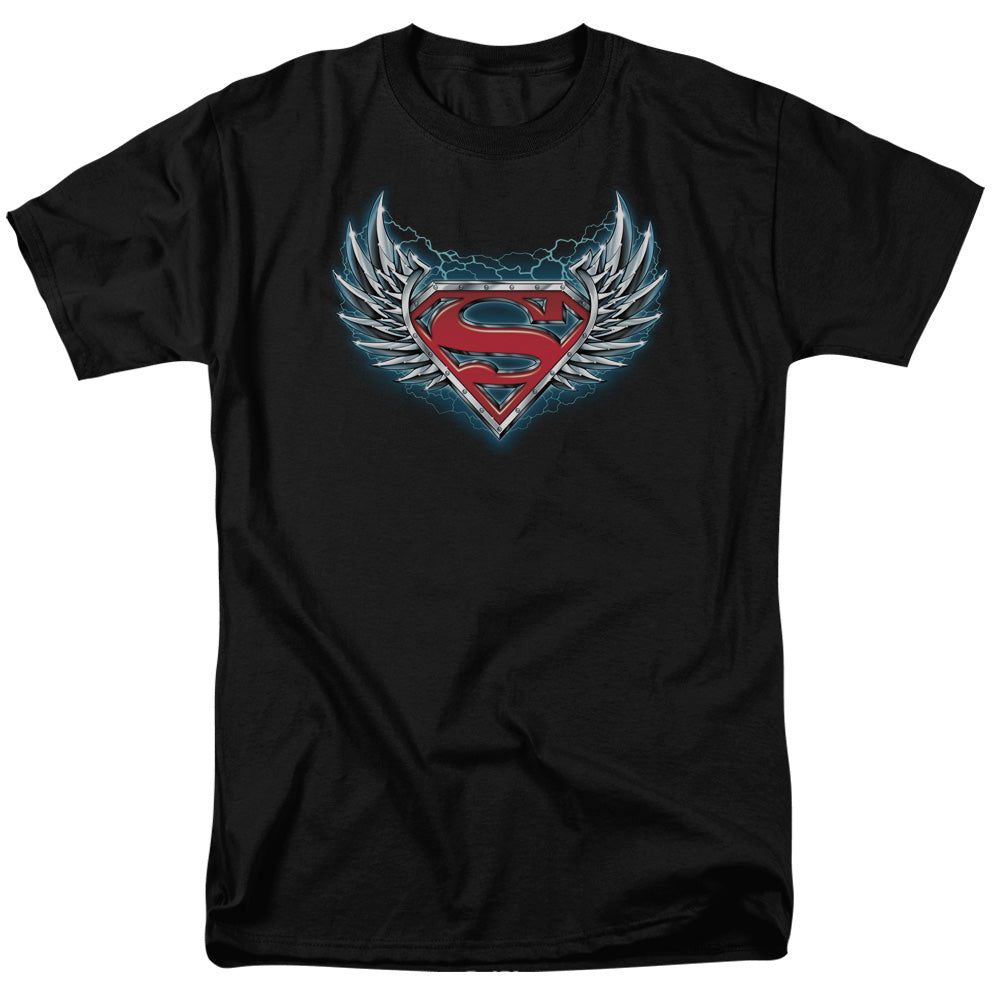 Superman Steel Wings Logo Licensed Adult Unisex T-Shirt Regular Fit Tee SM-3X