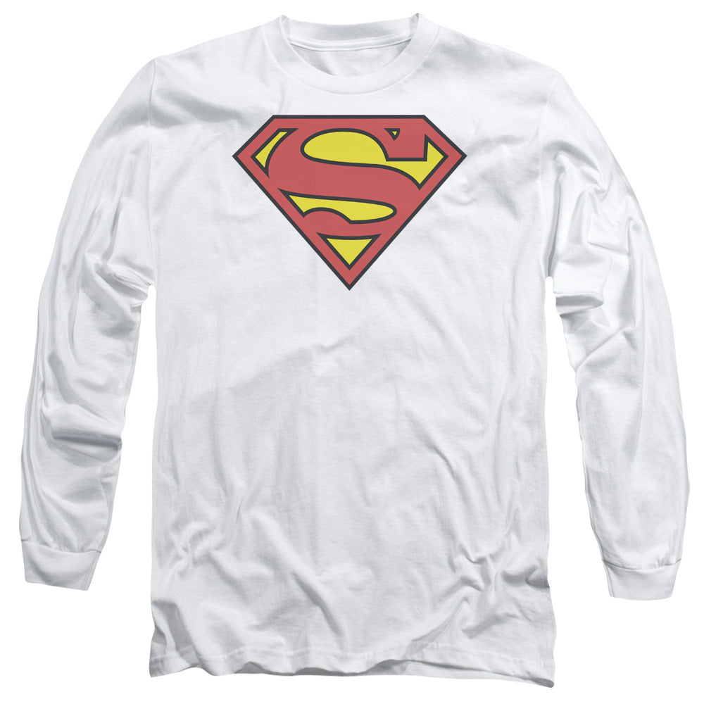 Superman Classic Logo Licensed Adult Unisex Long Sleeve T-Shirt SM-2X