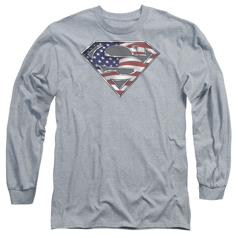 Superman All Licensed Adult Unisex Long Sleeve T-Shirt LG