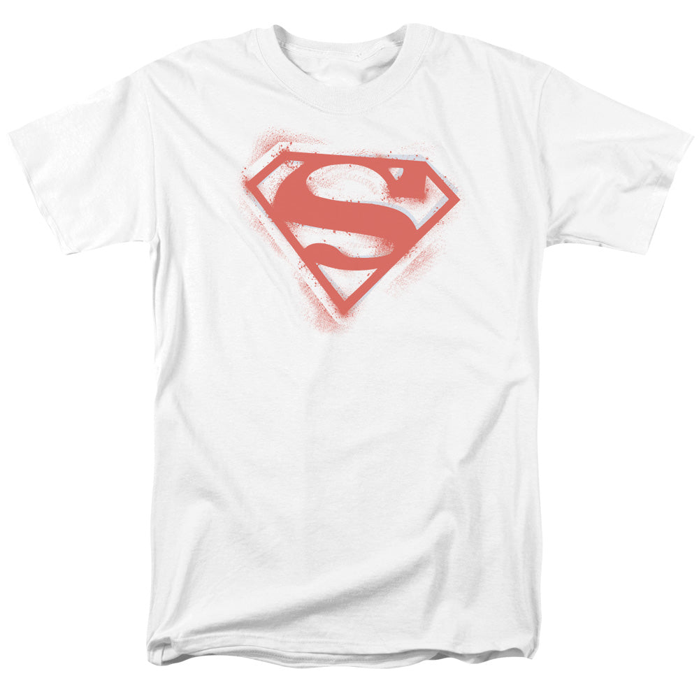Superman Spray Paint Shield Licensed Adult Unisex T-Shirt Regular Fit Tee SM-3X