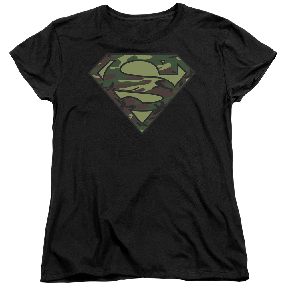 Superman Camo Logo Licensed Women's T-Shirt Regular Fit SM-LG