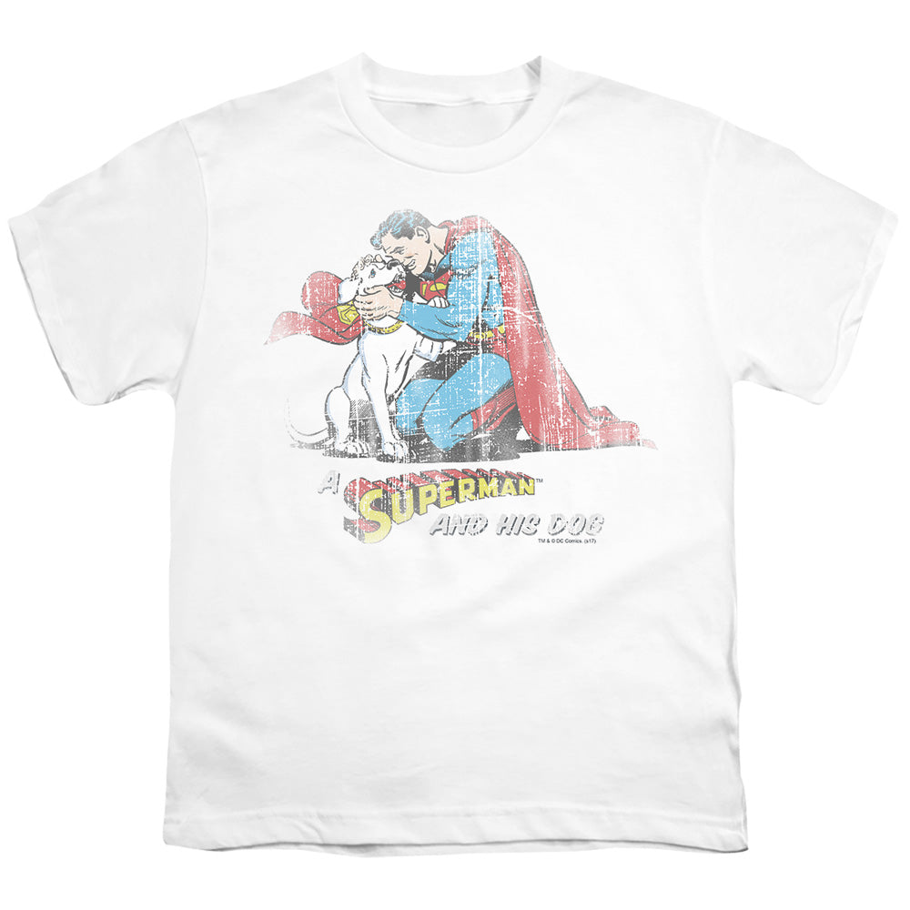Superman And His Dog Licensed Kid's T-Shirt (Ages 4-7) XS-XL