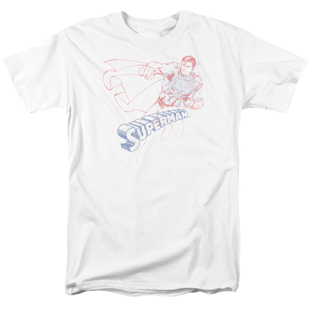 Superman Sketch Licensed Adult Unisex T-Shirt Regular Fit Tee SM-3X