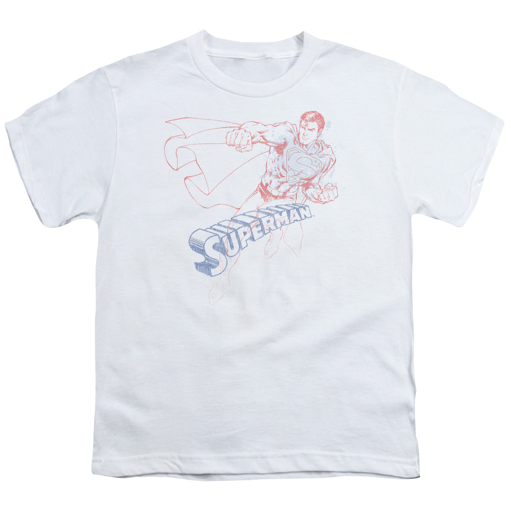 Superman Sketch Licensed Kid's T-Shirt (Ages 4-7) SM-XL