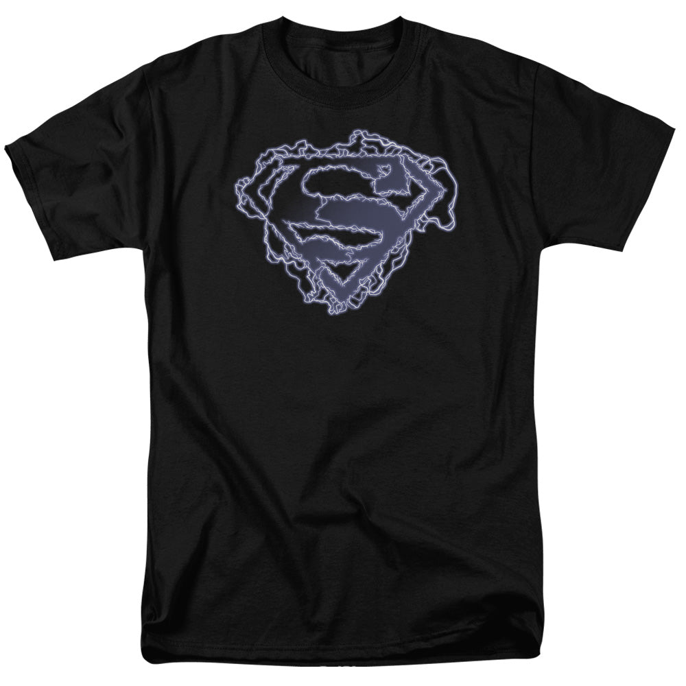 Superman Electric Supes Shield Licensed Adult Unisex T-Shirt Regular Fit Tee