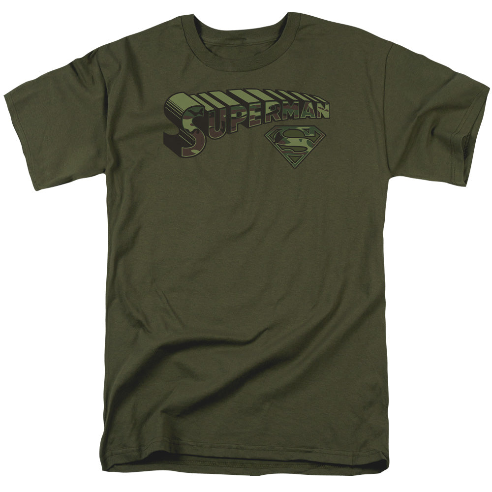 Superman Camo Logo & Shield Licensed Adult Unisex T-Shirt Regular Fit Tee SM-3X