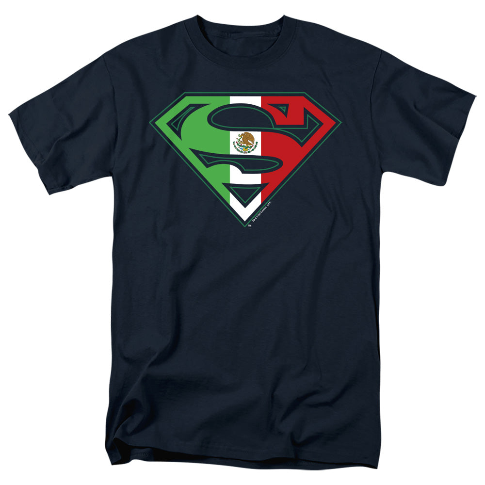 Superman Mexican Shield Licensed Adult Unisex T-Shirt Regular Fit Tee SM-3X
