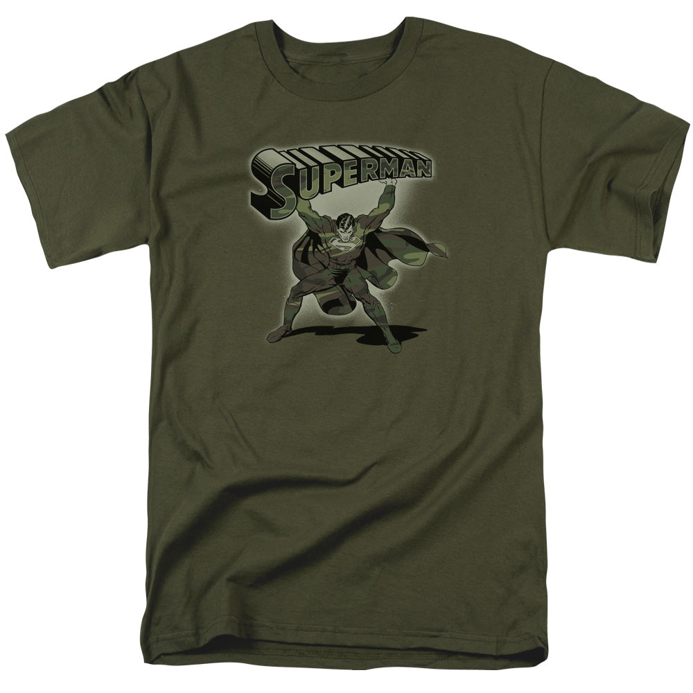 Superman Camo Logo Licensed Adult Unisex T-Shirt Regular Fit Tee MD