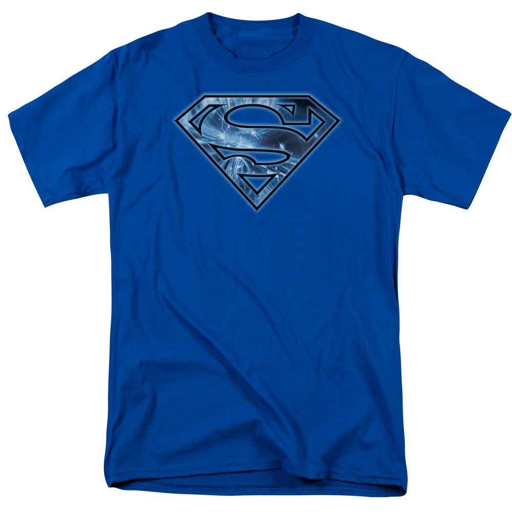 Superman On Ice Shield Licensed Adult Unisex T-Shirt Regular Fit Tee SM-3X