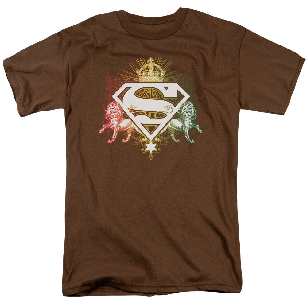 Superman Ornate Lion Shield Licensed Adult Unisex T-Shirt Regular Fit Tee SM-3X