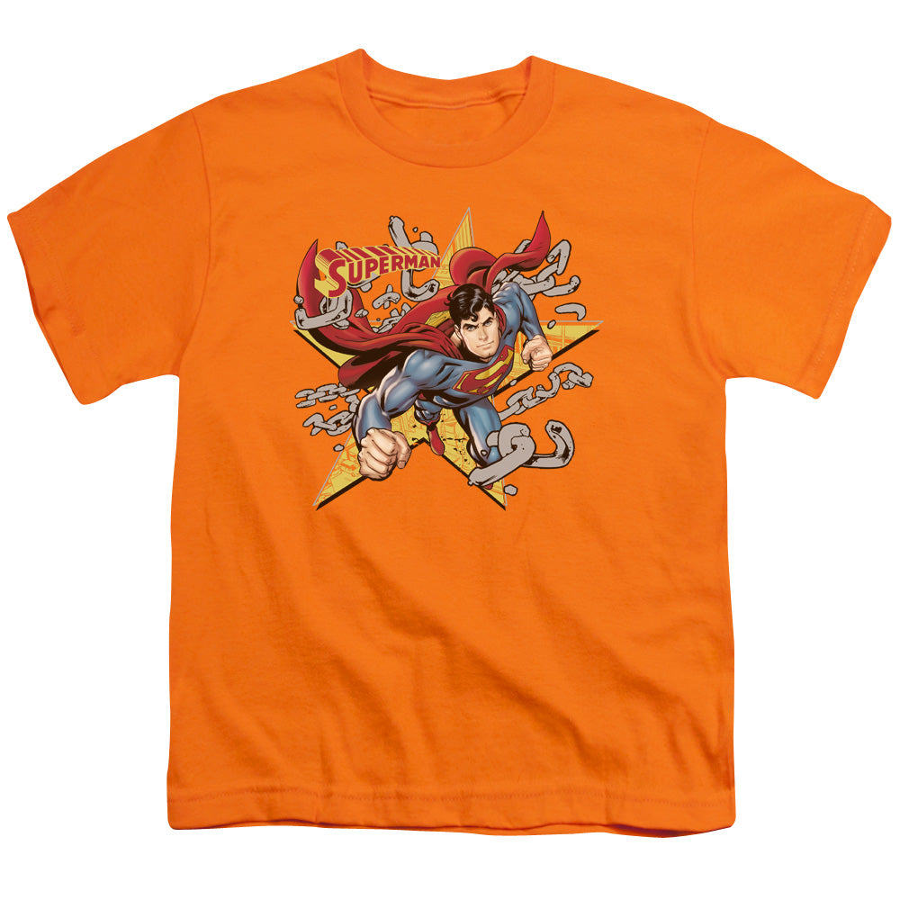 Superman Stars And Chains Licensed Kid's T-Shirt (Ages 4-7) XS-XL