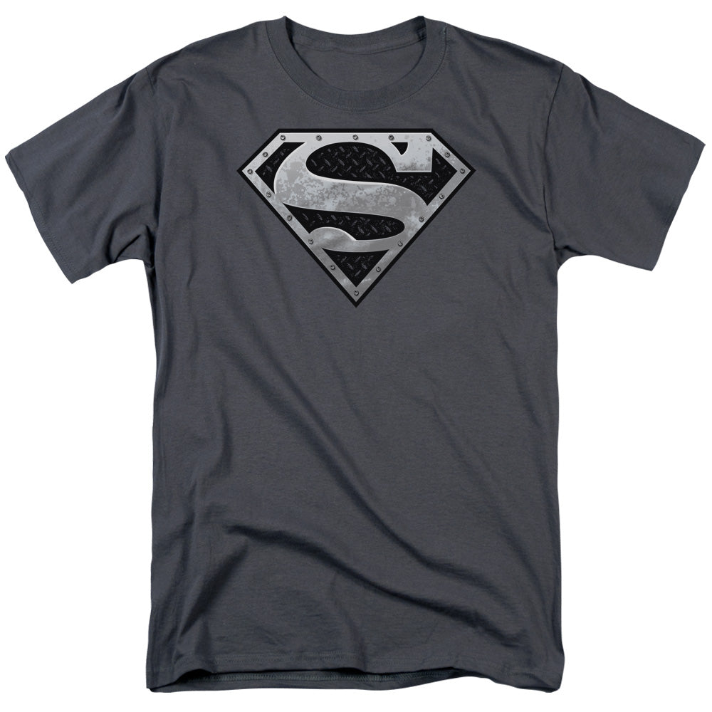 Superman Super Metallic Shield Licensed Adult Unisex T-Shirt Regular Fit Tee