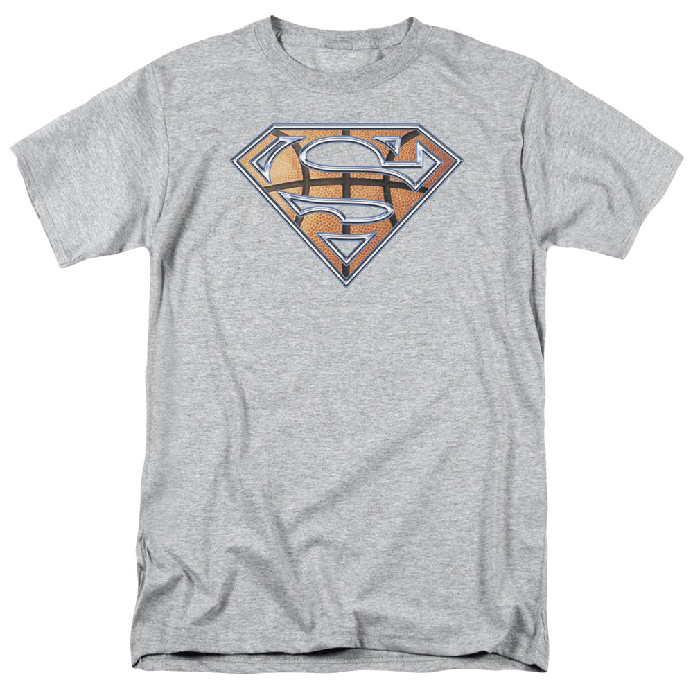 Superman Basketball Shield Licensed Adult Unisex T-Shirt Regular Fit Tee SM-3X