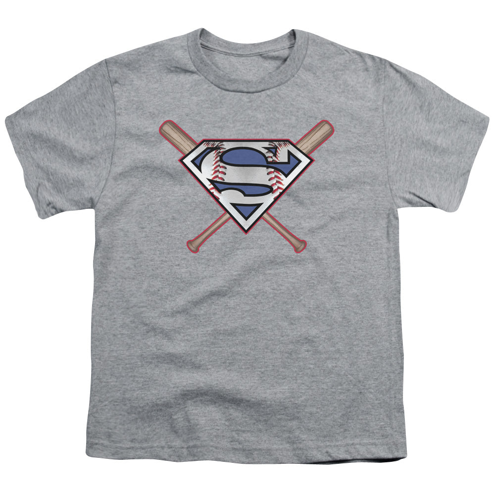 Superman Crossed Bats Licensed Kid's T-Shirt (Ages 4-7) XS-XL
