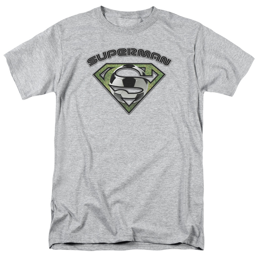 Superman Soccer Shield Licensed Adult Unisex T-Shirt Regular Fit Tee SM-3X