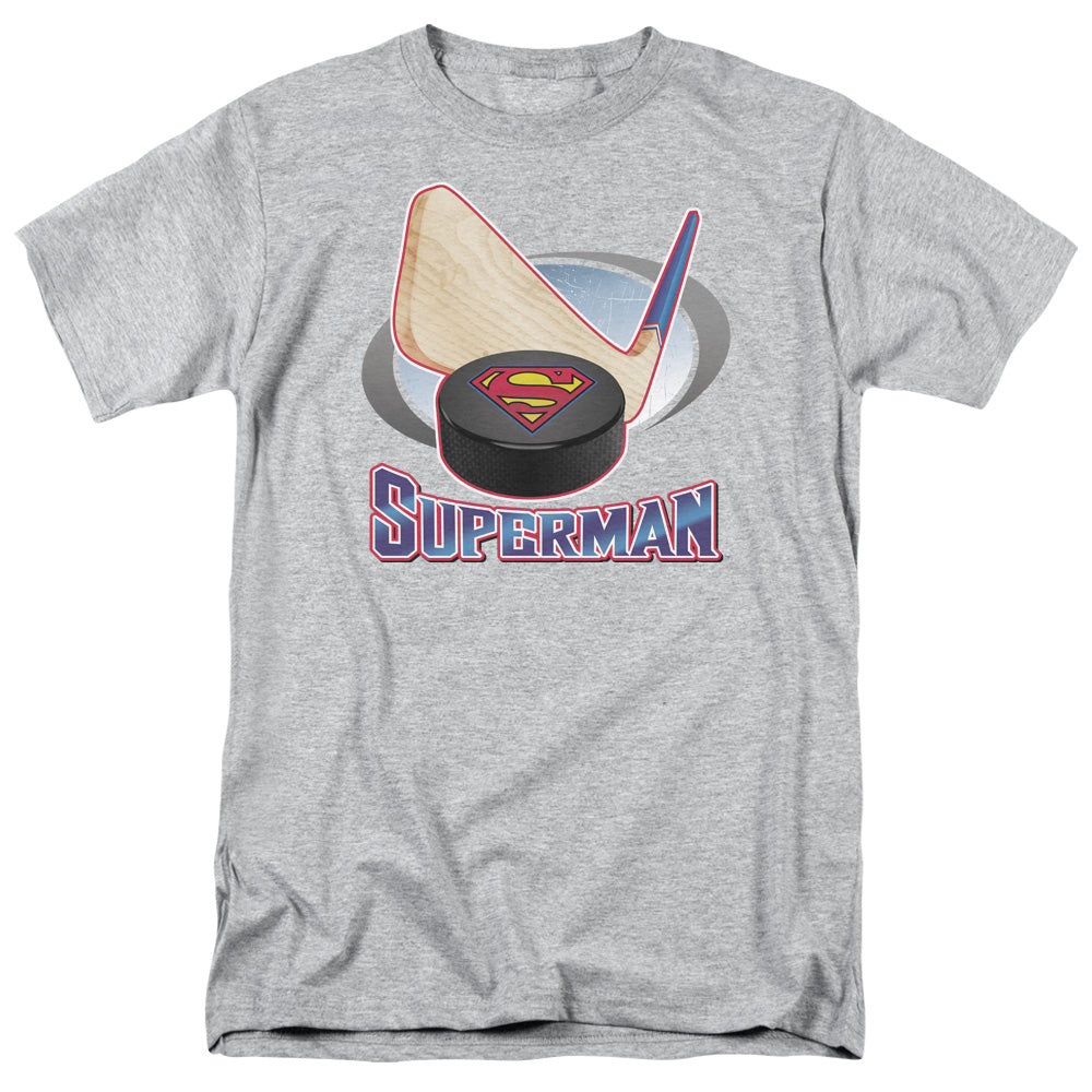 Superman Hockey Stick Licensed Adult Unisex T-Shirt Regular Fit Tee SM-3X
