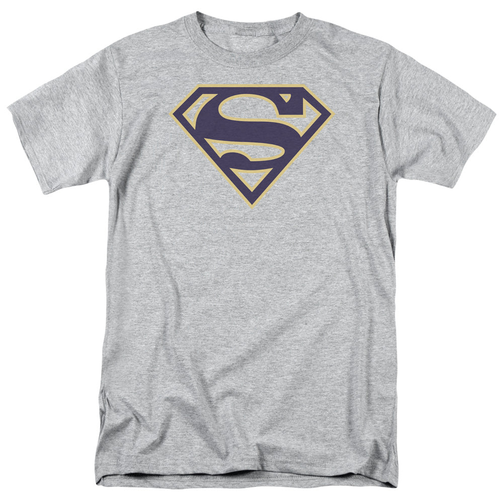 Superman Navy & Gold Shield Licensed Adult Unisex T-Shirt Regular Fit Tee SM-3X