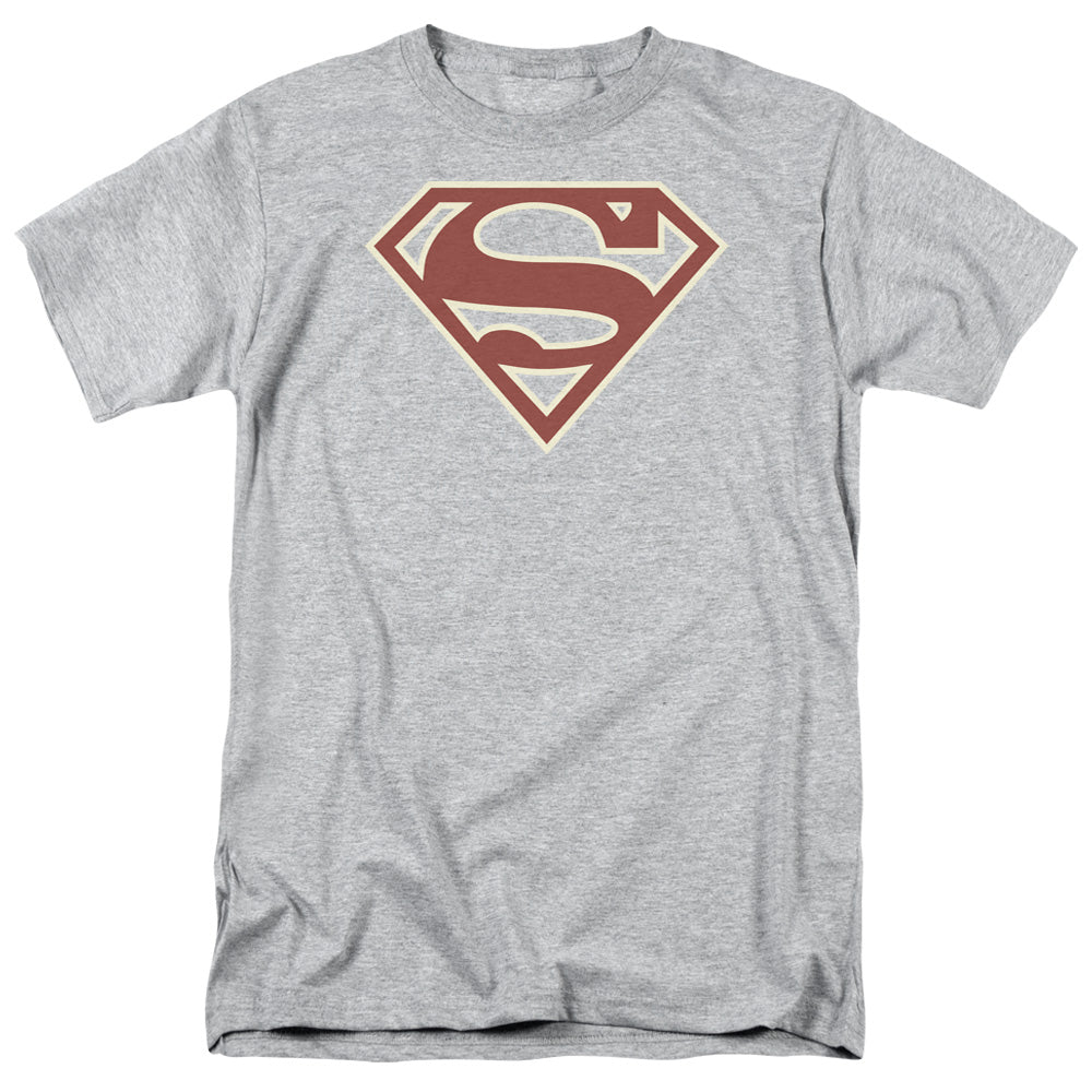 Superman Crimson & Cream Shield Licensed Adult Unisex T-Shirt Regular Fit Tee
