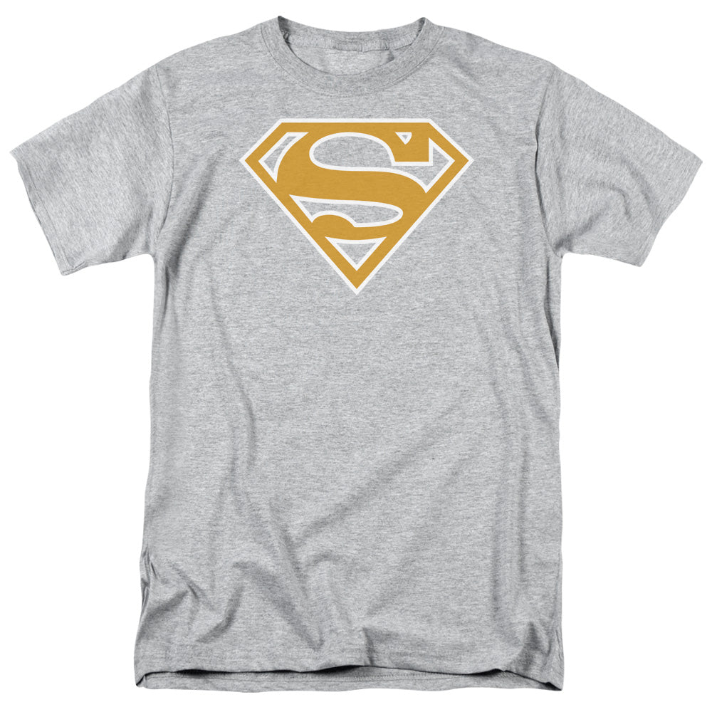 Superman Lt Orange & White Shield Licensed Adult Unisex T-Shirt Regular Fit Tee