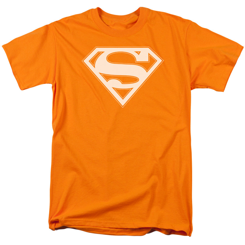 Superman Orange & White Shield Licensed Adult Unisex T-Shirt Regular Fit Tee