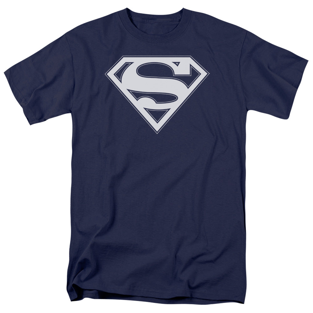 Superman Navy & White Shield Licensed Adult Unisex T-Shirt Regular Fit Tee SM-3X