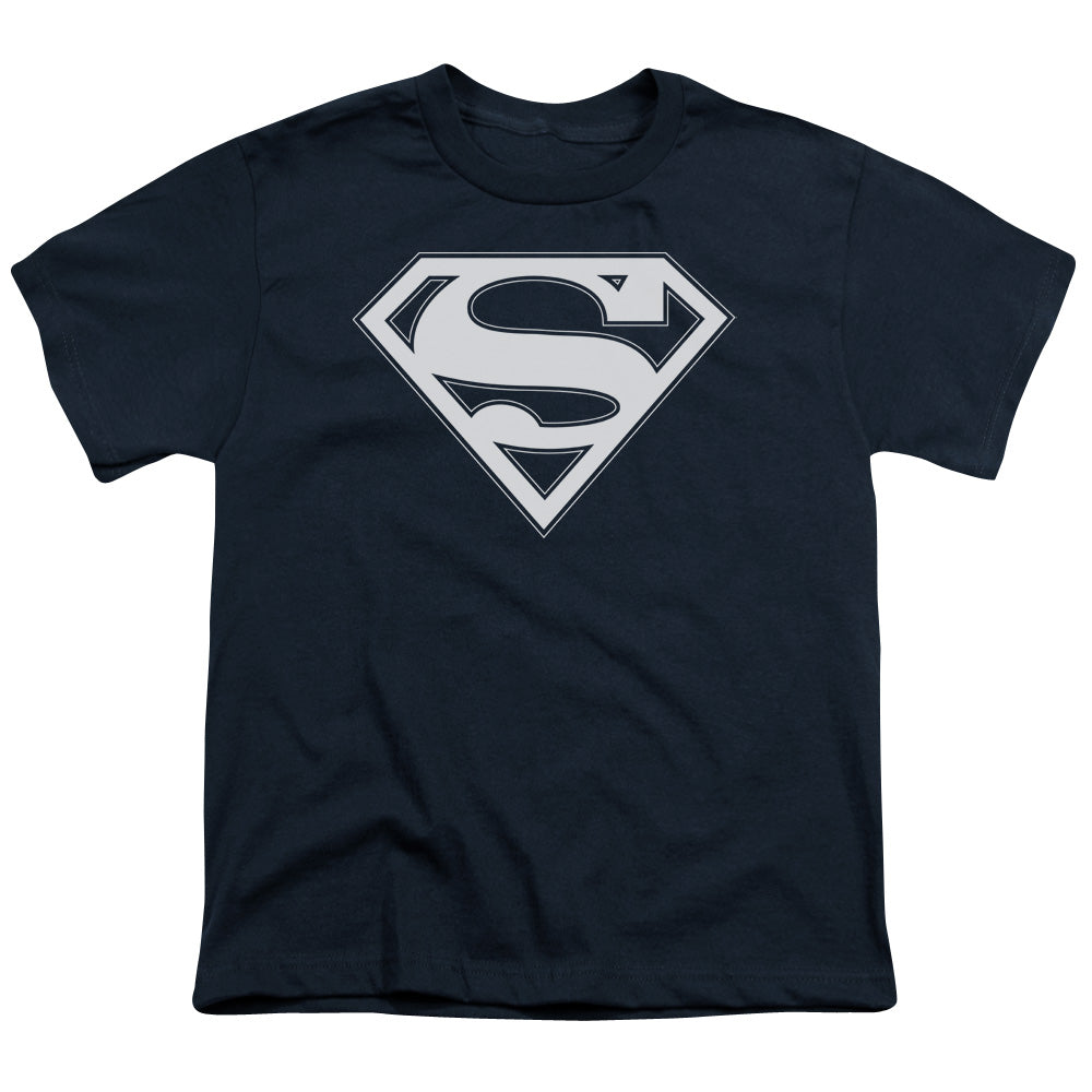 Superman Navy & White Shield Licensed Kid's T-Shirt (Ages 4-7) SM-XL