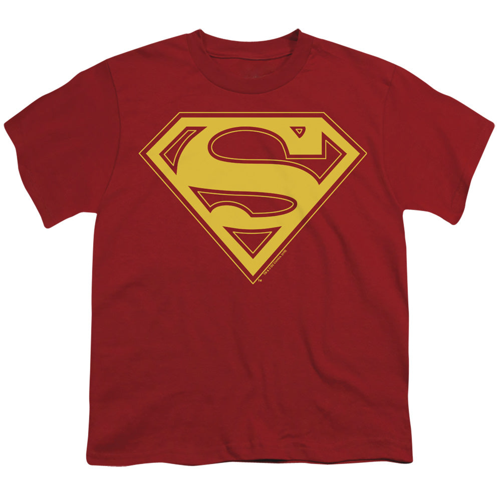 Superman Red & Gold Shield Licensed Kid's T-Shirt (Ages 4-7) XL