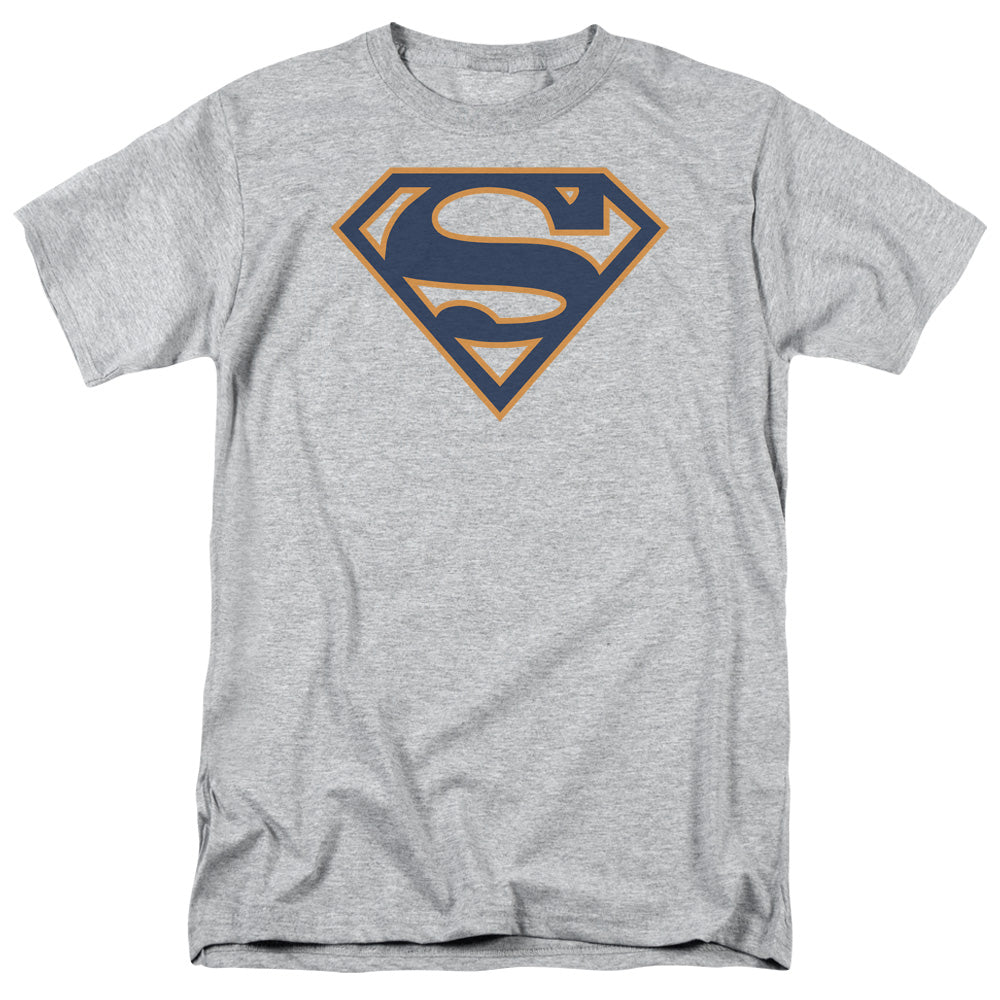 Superman Navy & Orange Shield Licensed Adult Unisex T-Shirt Regular Fit Tee