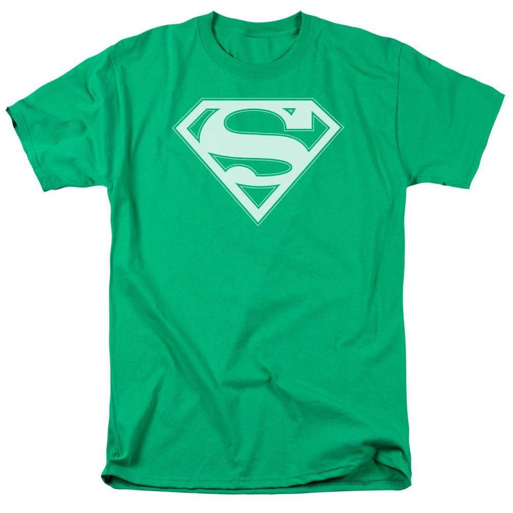 Superman Green & White Shield Licensed Adult Unisex T-Shirt Regular Fit Tee