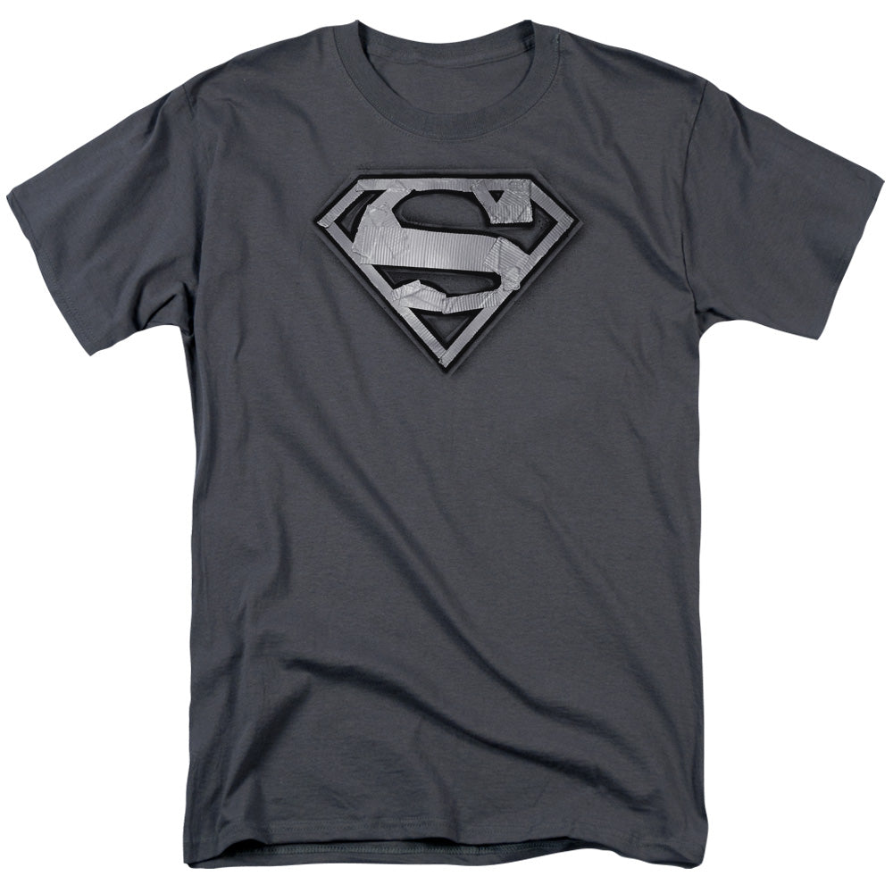 Superman Duct Tape Shield Licensed Adult Unisex T-Shirt Regular Fit Tee SM-3X