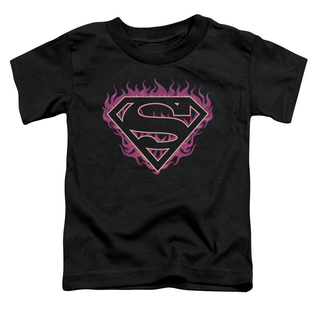 Superman Fuchsia Flames Licensed Toddler T-Shirt SM-LG