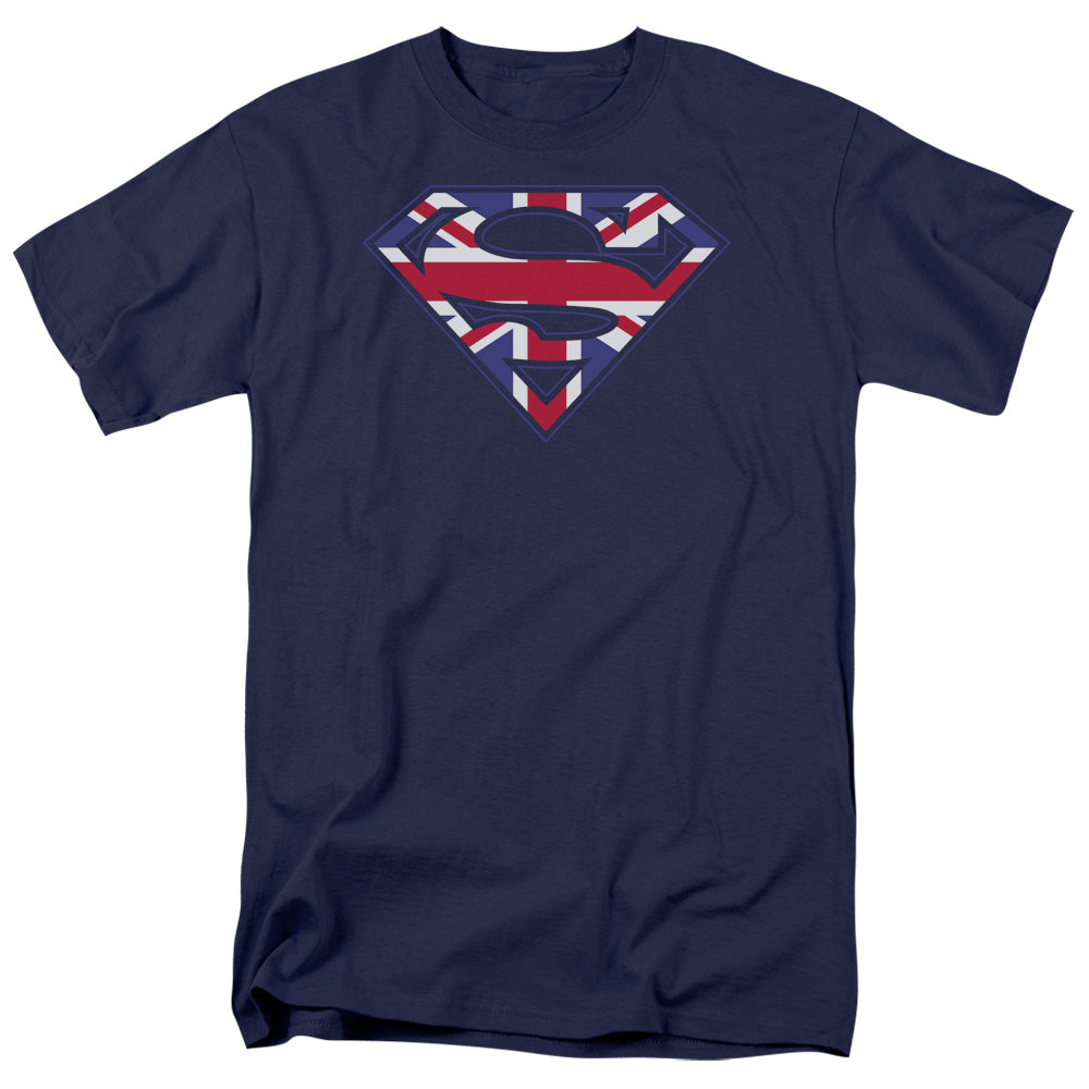 Superman Great Britian Shield Licensed Adult Unisex T-Shirt Regular Fit Tee