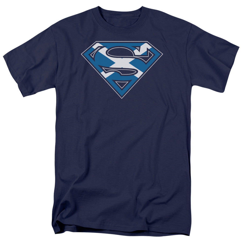Superman Scottish Shield Licensed Adult Unisex T-Shirt Regular Fit Tee SM-3X