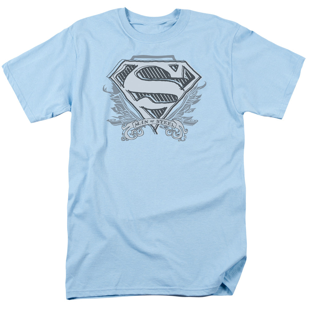 Superman Sketchy Crest Shield Licensed Adult Unisex T-Shirt Regular Fit Tee