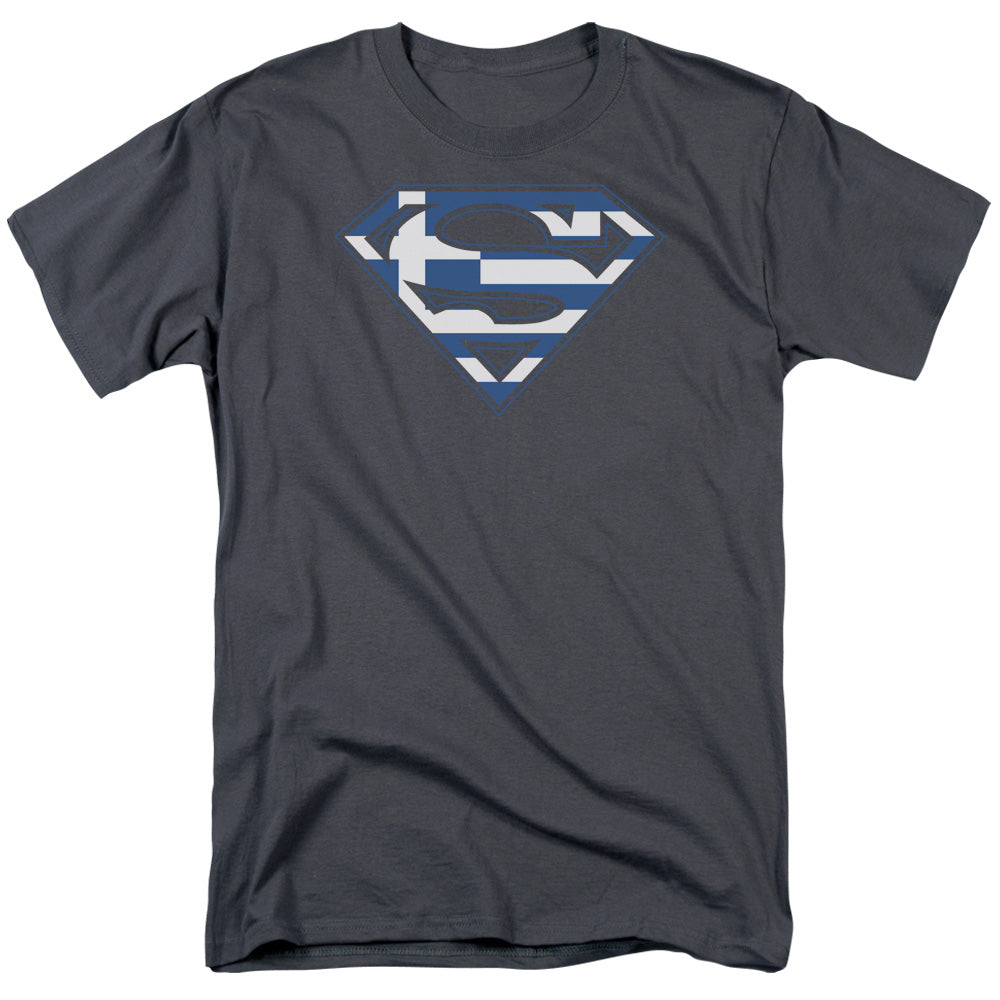 Superman Greek Shield Licensed Adult Unisex T-Shirt Regular Fit Tee SM-3X