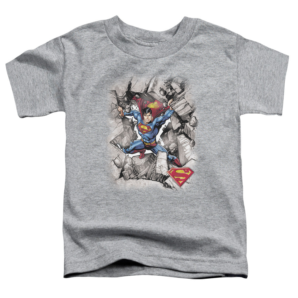 Superman Break Through Licensed Toddler T-Shirt LG