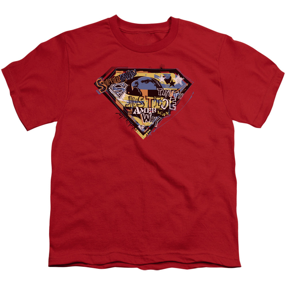 Superman American Way Licensed Kid's T-Shirt (Ages 4-7) SM-XL