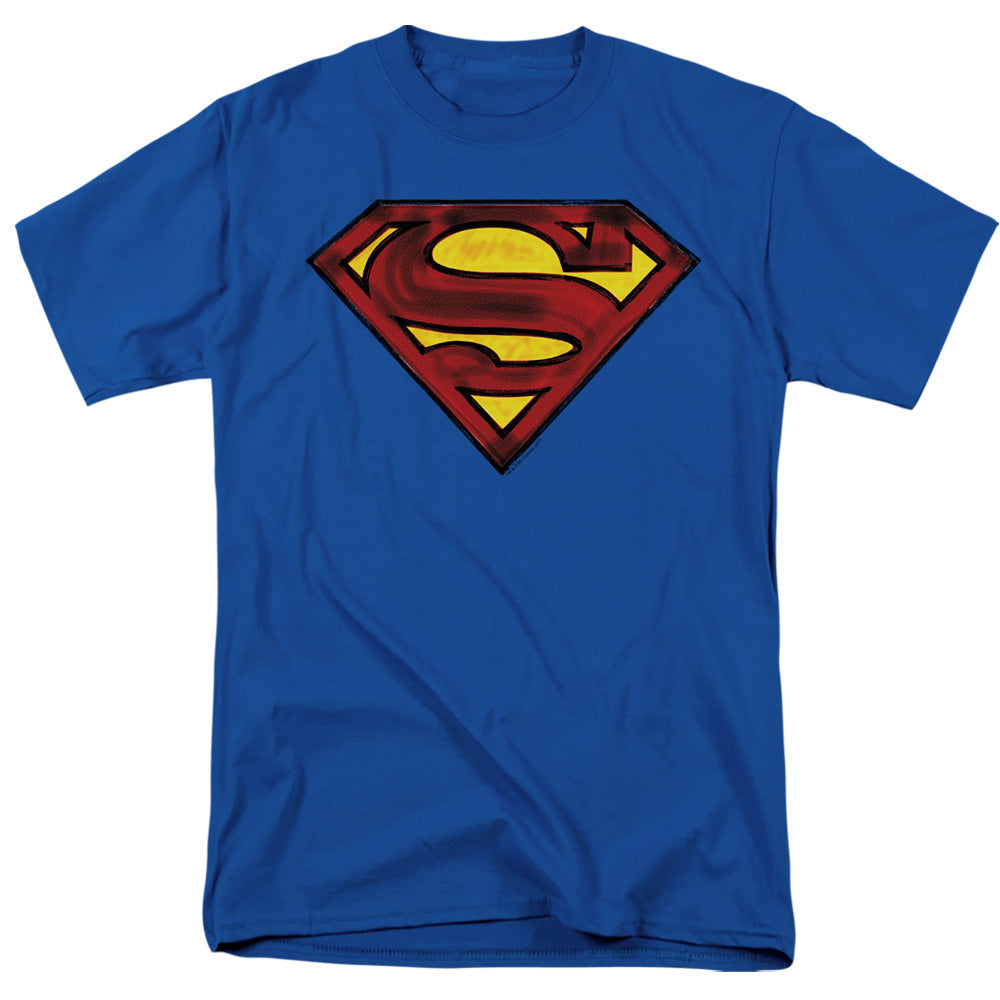 Superman Charcoal Shield Licensed Adult Unisex T-Shirt Regular Fit Tee SM-3X