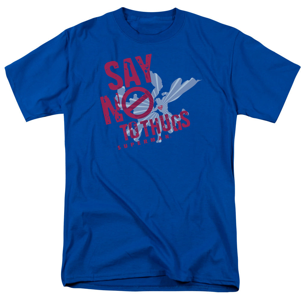 Superman Say No To Thugs Licensed Adult Unisex T-Shirt Regular Fit Tee SM-3X